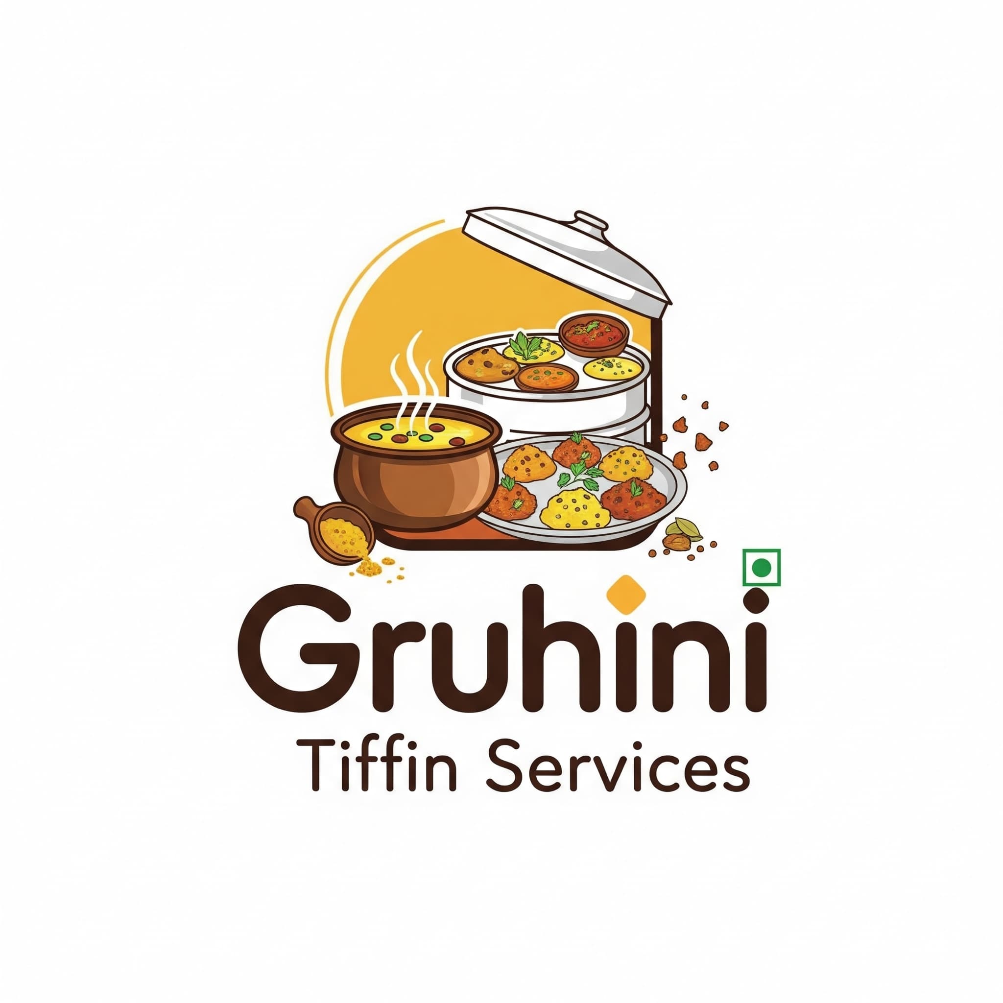 Gruhini Tiffin Services Logo - Corporate Pure Veg Lunchbox Mumbai